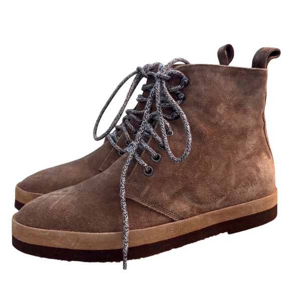 Jenni Kayne Shoes - Jenni Kayne Canyon Suede Brown Lace Up Ankle Boots Made in Italy‎ Size 37 US 7